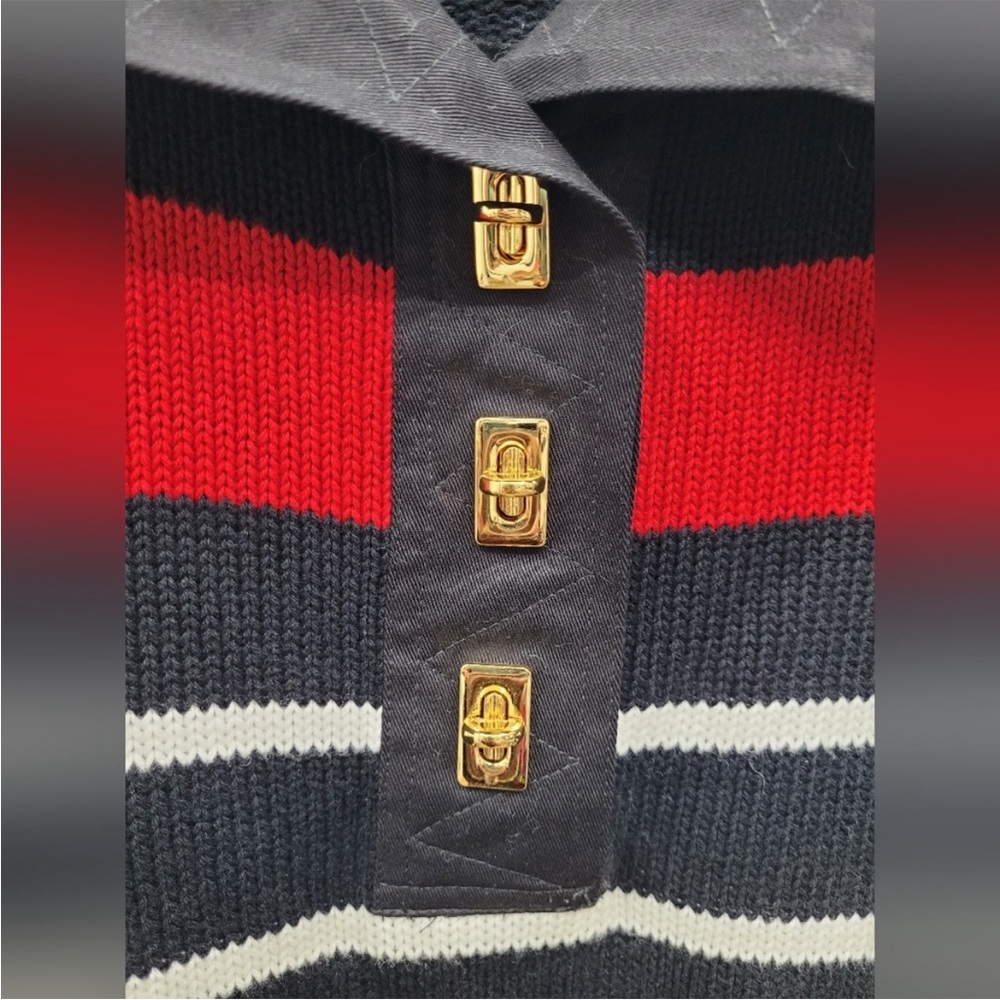 Lauren Ralph Lauren Black and Red Knit Striped Sweater Size 1X - Picture 5 of 8